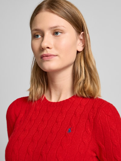 Polo Ralph Lauren Pullover mit Zopfmuster Modell 'JULIANNA' Rot 3