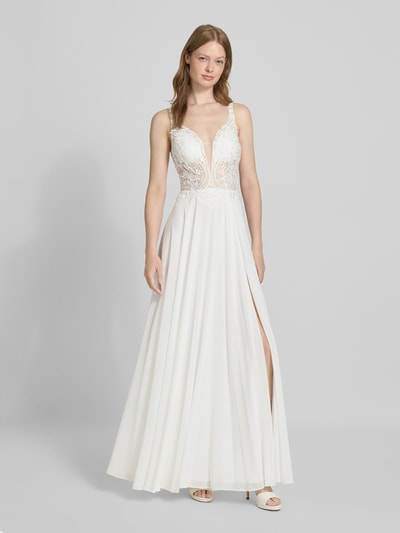 Mascara Brautkleid mit Spitzenbesatz Ecru 1