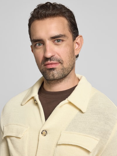 Manuel Ritz Kurtka koszulowa z listwą guzikową Biały 3