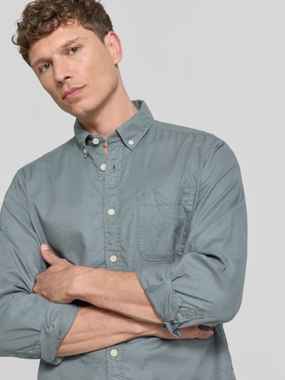 camel active Regular fit vrijetijdsoverhemd met Button-downkraag Jeansblauw - 3