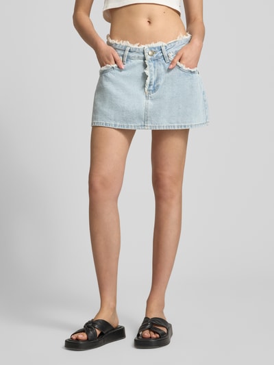 ANOTHER COTTON LAB Jeansrock mit Label-Stitching Jeansblau Melange 4