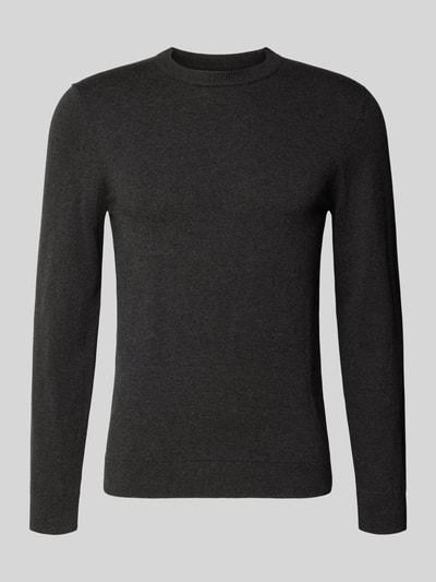 MCNEAL Strickpullover aus Baumwoll-Kaschmir-Mix mit Rundhalsausschnitt Dunkelgrau Melange 2
