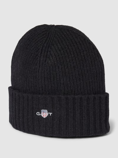 Gant Beanie mit Label-Stitching Black 1