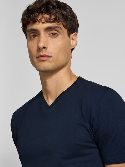 SELECTED HOMME Regular fit T-shirt van katoenmix, model 'NEWPIMA' Donkerblauw - 3