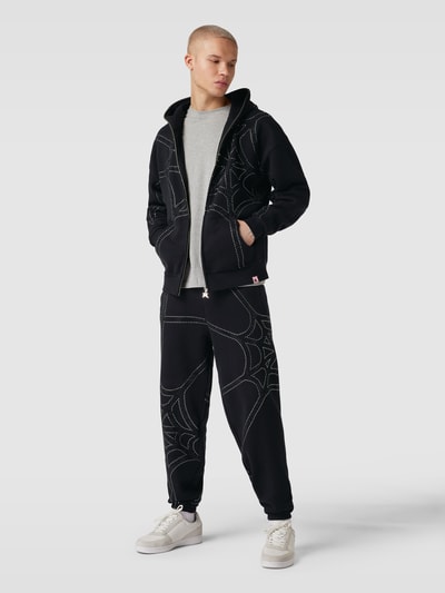 REVIEW Sweatjacke mit Strasssteinbesatz Black 1