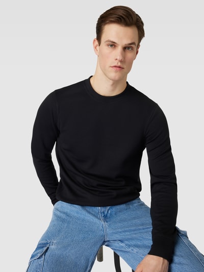 Casual Friday Sweatshirt met ronde hals, model 'Sebastian' Zwart - 3