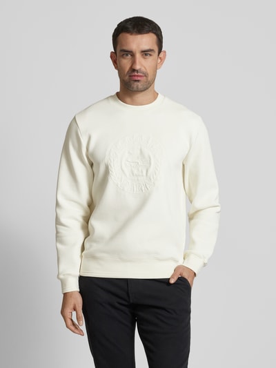 Lacoste Sweatshirt mit Label-Stitching Offwhite 4