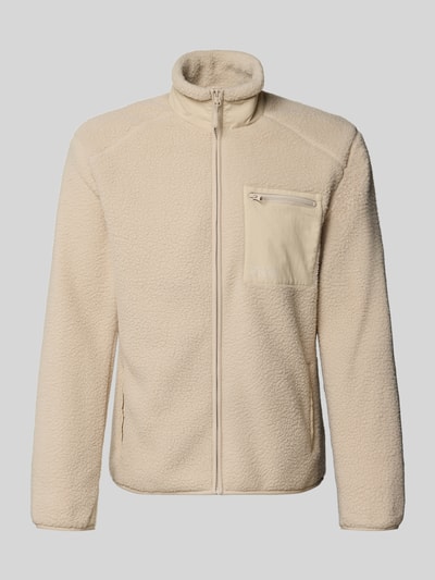 Produktfoto, Regular Fit Teddyjacke mit Stehkragen Modell 'DALLAS' von ONLY in Beige mit strukturierter Webpelz-Oberfläche, Herren Teddy- / Webpelzjacke von ONLY & SONS