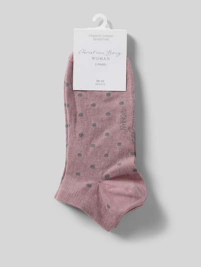 Christian Berg Woman Socken mit gerippten Bündchen und Label-Detail Altrosa 3