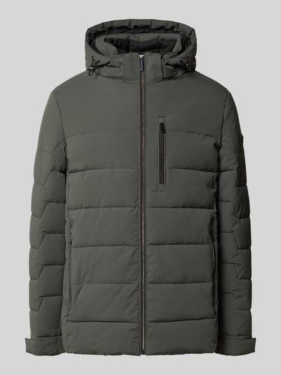 bugatti Pikowana kurtka z kapturem i kieszeniami zapinanymi na zamek błyskawiczny Grafitowy 2