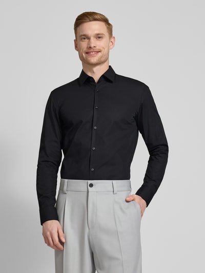 HUGO Slim Fit Business-Hemd mit Knopfleiste Modell 'Kenno' Black 4