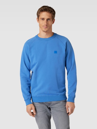 Thinking Mu Sweatshirt met motiefpatch, model 'SOL' Lichtblauw - 4