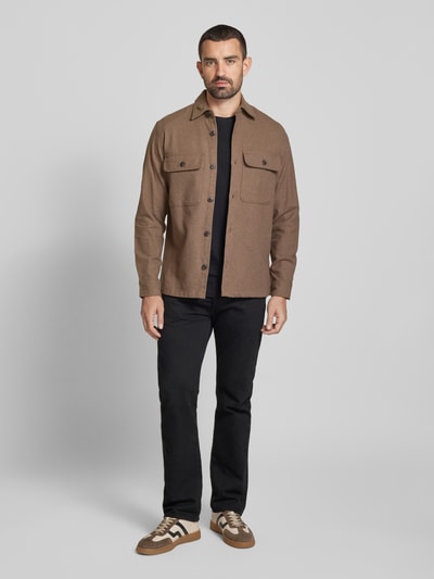 Jack & Jones Premium Comfort Fit Hemdjacke mit Brustpattentaschen Modell 'RAYMOND' Dunkelgrau 1