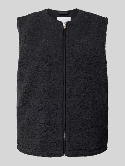 Samsøe Samsøe Fleeceweste mit Rundhalsausschnitt und Reißverschluss Anthrazit 2
