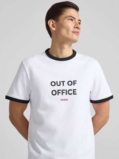 HUGO Regular Fit T-Shirt aus reiner Baumwolle Modell 'DOFFICE' Weiss 3