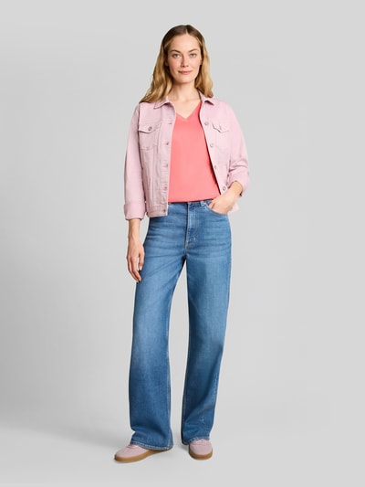 Tom Tailor Loose Fit T-Shirt aus Viskose-Mix Pink 1