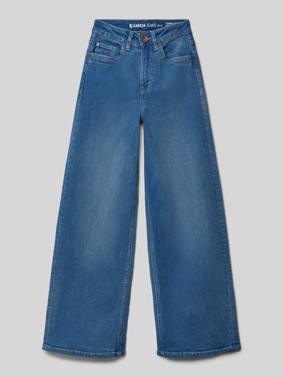 Garcia Wide Leg Jeans mit ausgefranstem Saum Modell 'Annemay' Blau 1