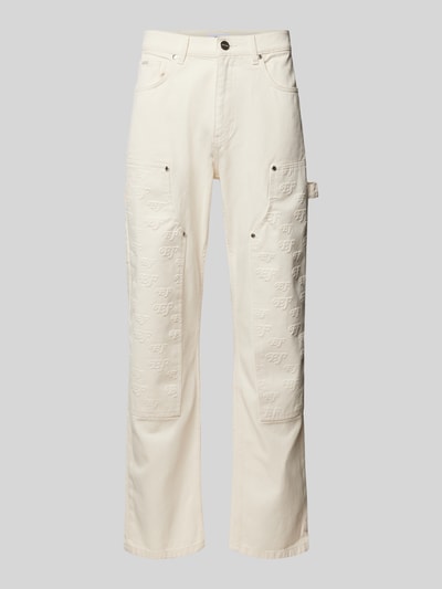 EIGHTYFIVE Straight Fit Jeans mit Logo-Muster Offwhite 2