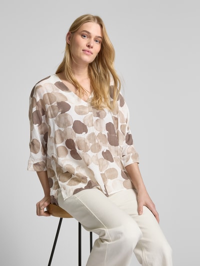 Apricot Relaxed fit blouse met 3/4-mouwen Taupe - 3