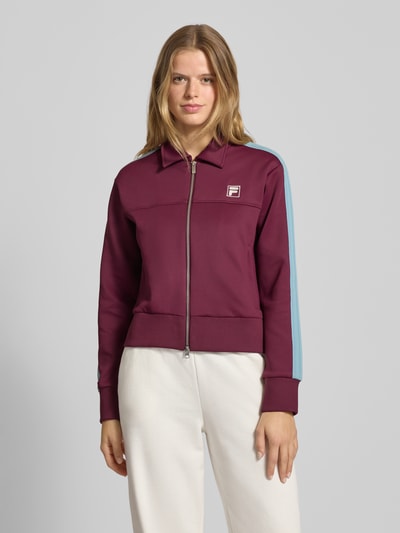 FILA Regular Fit Sweatjacke mit elastischen Abschlüssen Dunkelrot 4