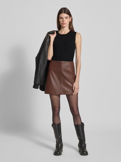 GAP Top met bandjes in riblook met knoopsluiting Zwart - 1