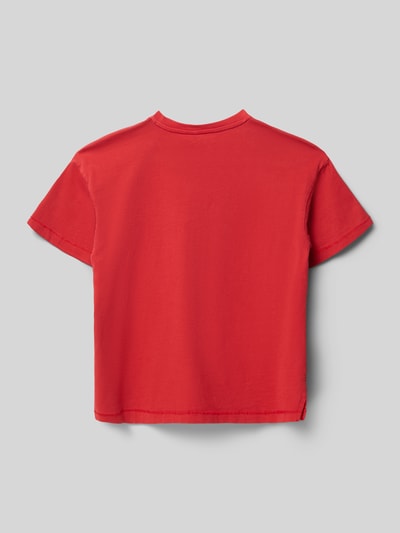 Produktfoto, Regular Fit T-Shirt aus reiner Baumwolle Modell 'SARA' von Only in Rot, unifarben, kurzarm, Jersey, Rundhals, Seitenschlitze
