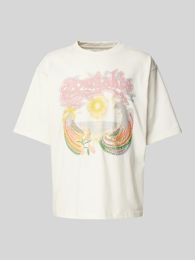 Low Lights Studios Oversized T-Shirt mit Motiv-Print Modell 'Sanguine Paradise' Ecru 2