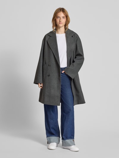 ONLY Płaszcz o kroju oversized z kołnierzem z połami model ‘BLAKE’ Antracytowy 1