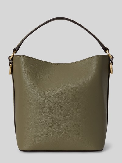 Lauren Ralph Lauren Torba na ramię z naturalnej skóry z odpinanym paskiem na ramię Limonkowy 3