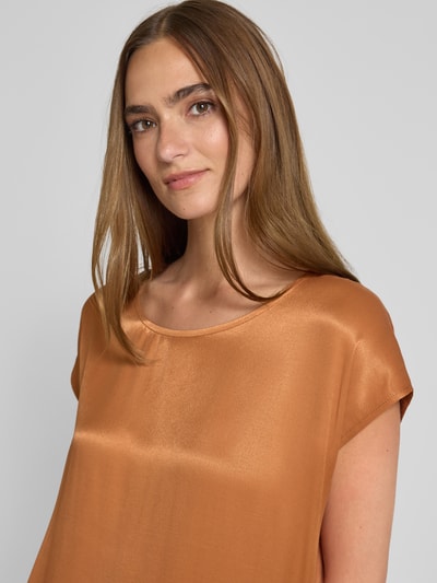 More & More T-shirt van een mix van viscose en elastaan met ronde hals Cognac - 3