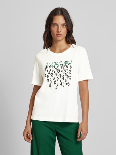 Marc Cain T-shirt met ronde hals Offwhite - 4