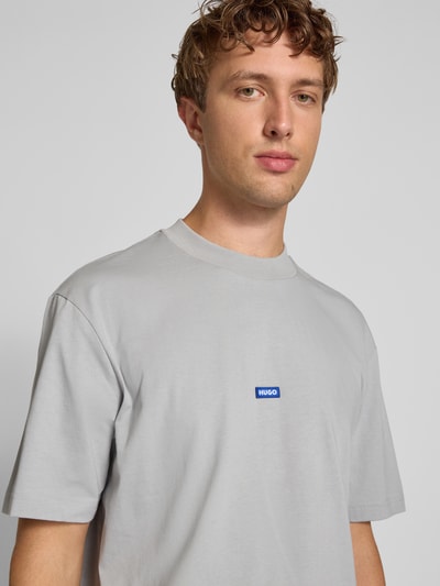 Hugo Blue Regular fit T-shirt van puur katoen, model 'NIEROS' Middengrijs - 3
