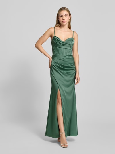 Hey Kyla Avondjurk van satijn met plooien Lichtgroen - 1