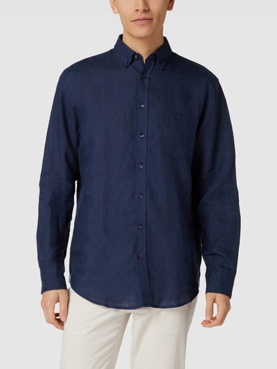 Christian Berg Men Freizeithemd mit Button-Down-Kragen Dunkelblau 4