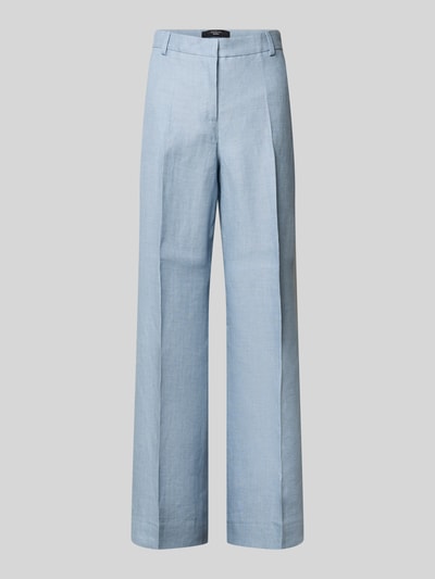 Weekend Max Mara regular fit straight leg pantalon van puur linnen model 'MALIZIA' Lichtblauw - 2