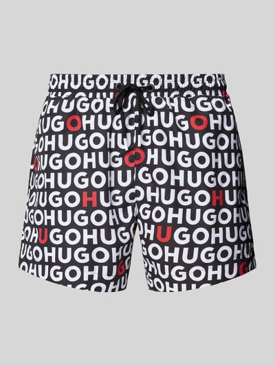 HUGO Regular Fit Badehose mit Label-Print Modell 'TORTUGA' Black 1