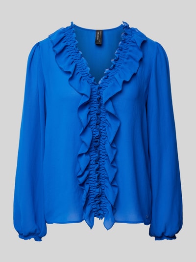 Marc Cain Bluzka z wolantami Królewski niebieski 2