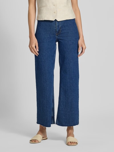 Mango Jeans mit weitem Bein und Fransen Modell 'CATHERIN' Jeansblau 4