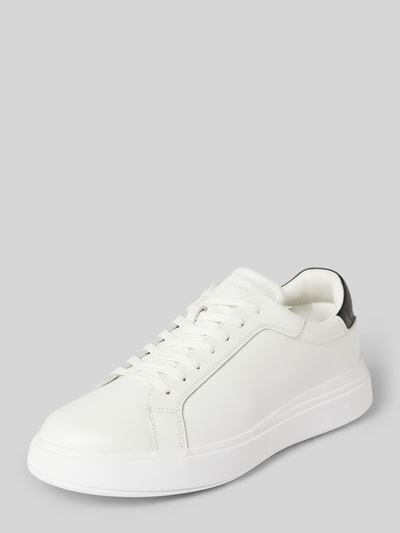 CK Calvin Klein Leren sneakers met label in reliëf Wit - 1