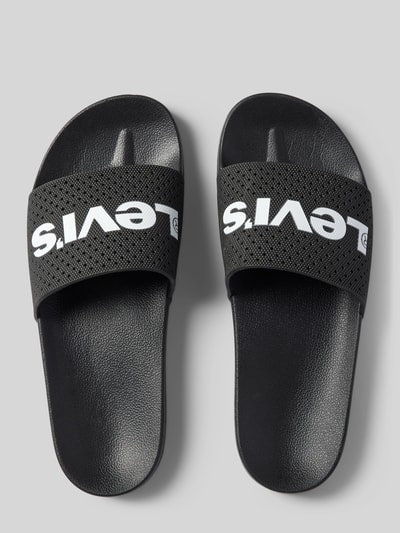 Levi's® Slides mit Label-Print Modell 'JUNE PERF' Black 3