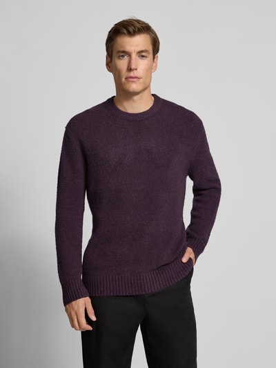Strellson Regular fit gebreide pullover met wol, model 'BOSSE-R' Aubergine - 4
