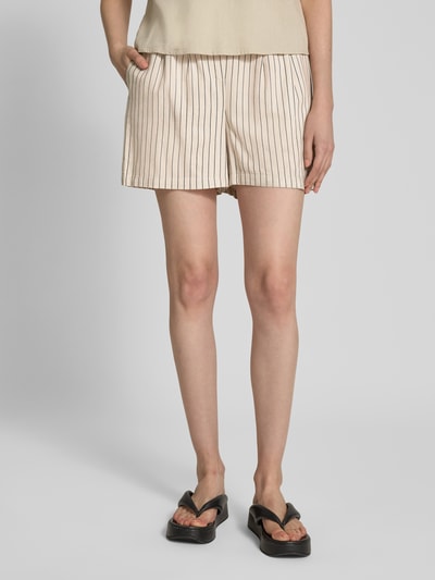 Vero Moda Regular Fit Shorts aus Viskose-Leinen-Mix Modell 'JESMILO' Beige 4