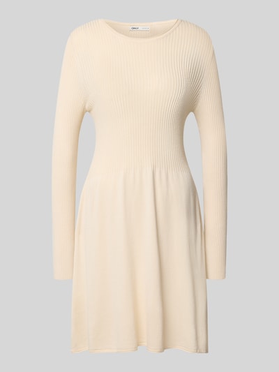 Only Licht uitlopende gebreide jurk van viscosemix, model 'ALMA' Ecru - 2
