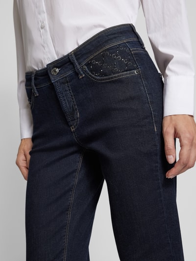 Cambio Slim Fit Jeans mit verkürztem Schnitt Modell 'PIPER' Dunkelblau 3