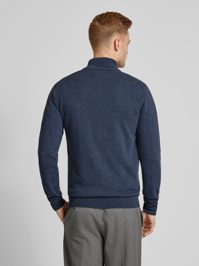 Gant Gebreid jack met ritssluiting Marineblauw gemêleerd - 5