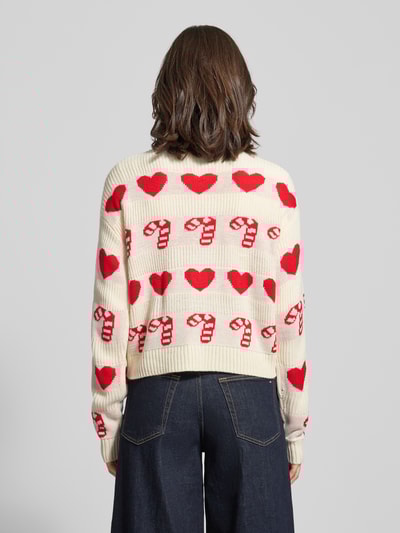 Vero Moda Strickjacke mit Weihnachts-Motiv Modell 'CANDYHEARTS' Offwhite 5
