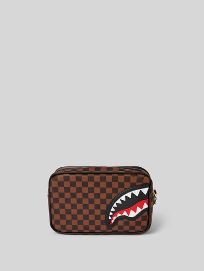 Sprayground Kulturtasche mit Trageschlaufe Modell 'SAWTOOTH SHARKS IN PARIS' Dunkelbraun 4