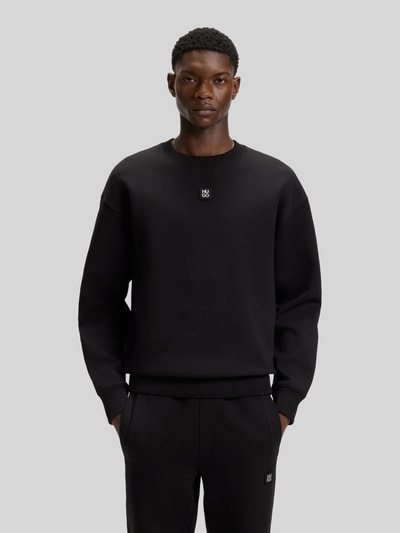 HUGO Relaxed Fit Sweatshirt aus Baumwoll-Mix Modell 'DETTIL' Black 4