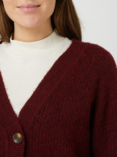 Vero Moda Cardigan met ribstructuur, model 'Daisy'  Bordeaux - 3