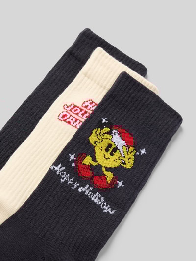 Jack & Jones Socken mit geripptem Abschluss Modell 'XMAS' im 3er-Pack Black 2
